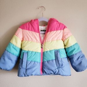 Toddler Girls Oshkosh rainbow puffer jacket